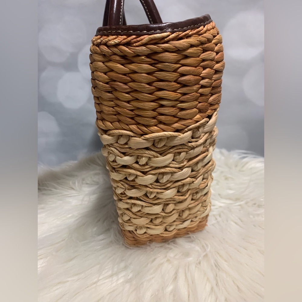 EUC Brighton straw and animal print bag with dust cover - Picture 3 of 13